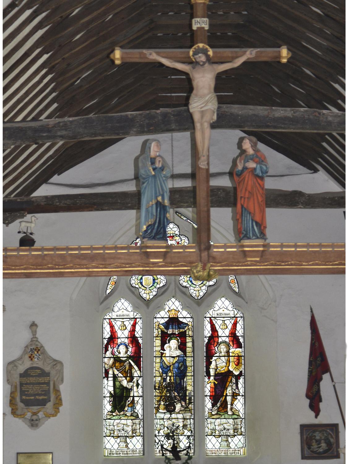 All Saints - Crucifix and Stained Glass Window